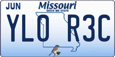 MO license plate YL0R3C