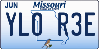 MO license plate YL0R3E