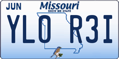 MO license plate YL0R3I