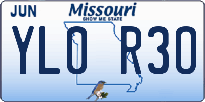 MO license plate YL0R3O