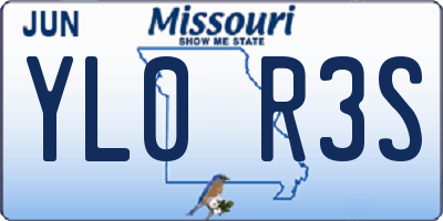MO license plate YL0R3S