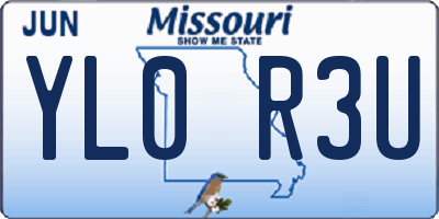 MO license plate YL0R3U