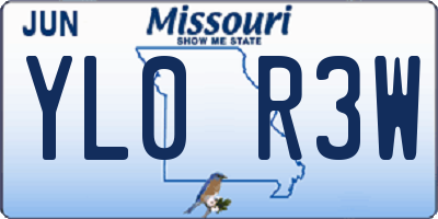 MO license plate YL0R3W