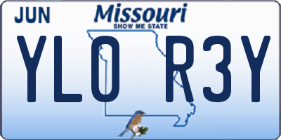 MO license plate YL0R3Y