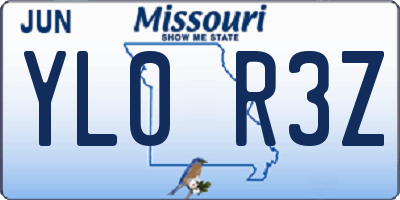 MO license plate YL0R3Z