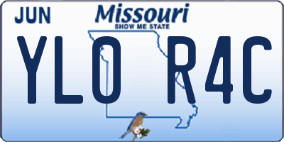 MO license plate YL0R4C