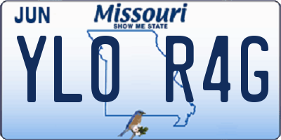 MO license plate YL0R4G