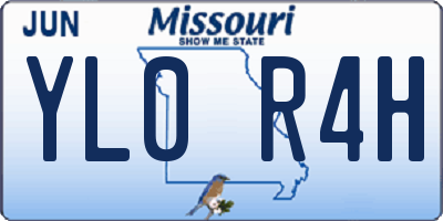 MO license plate YL0R4H