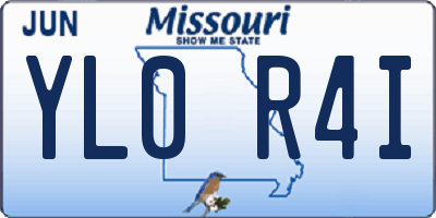 MO license plate YL0R4I