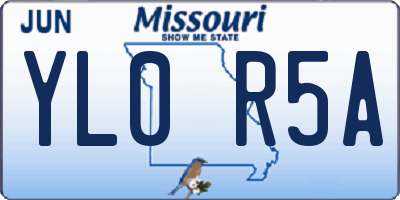 MO license plate YL0R5A