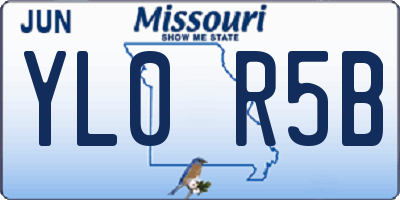MO license plate YL0R5B