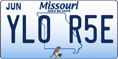 MO license plate YL0R5E