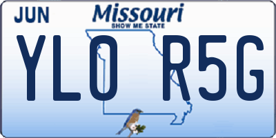 MO license plate YL0R5G
