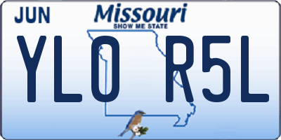 MO license plate YL0R5L