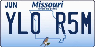 MO license plate YL0R5M