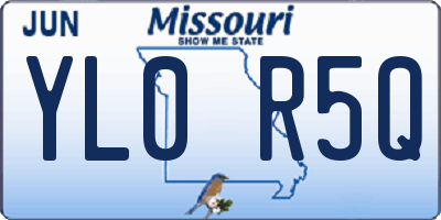 MO license plate YL0R5Q