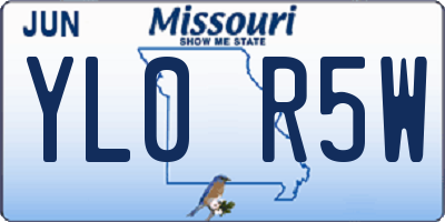MO license plate YL0R5W