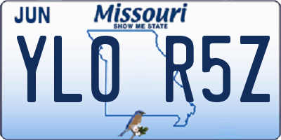 MO license plate YL0R5Z