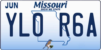 MO license plate YL0R6A