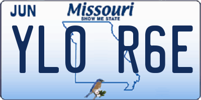 MO license plate YL0R6E