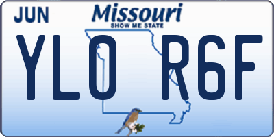 MO license plate YL0R6F