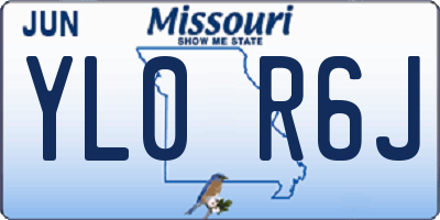 MO license plate YL0R6J