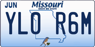 MO license plate YL0R6M