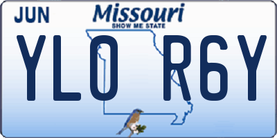MO license plate YL0R6Y
