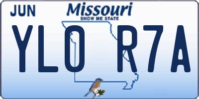 MO license plate YL0R7A