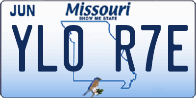 MO license plate YL0R7E