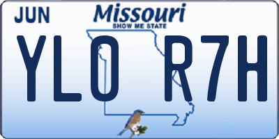 MO license plate YL0R7H