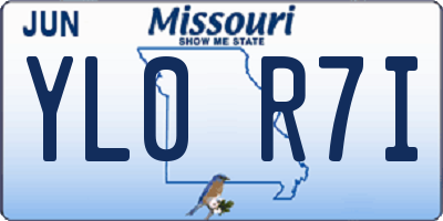 MO license plate YL0R7I