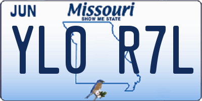 MO license plate YL0R7L