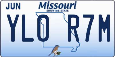 MO license plate YL0R7M