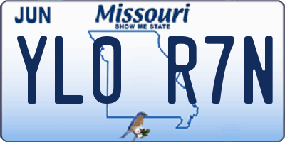 MO license plate YL0R7N
