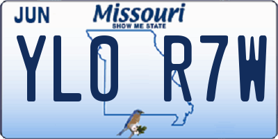 MO license plate YL0R7W