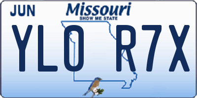 MO license plate YL0R7X