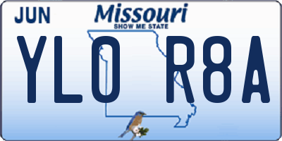 MO license plate YL0R8A