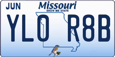 MO license plate YL0R8B