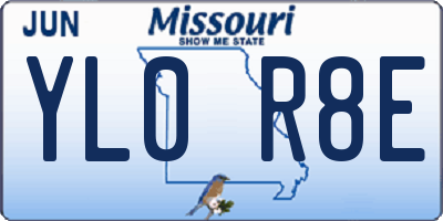 MO license plate YL0R8E