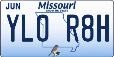 MO license plate YL0R8H