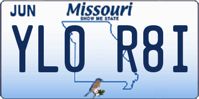 MO license plate YL0R8I