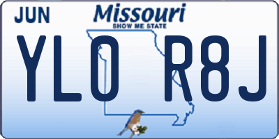 MO license plate YL0R8J