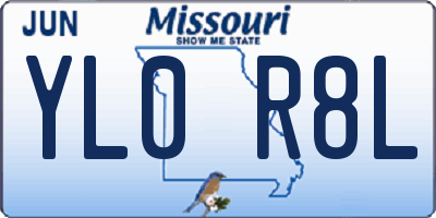 MO license plate YL0R8L