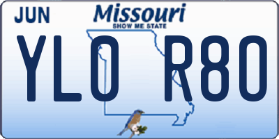 MO license plate YL0R8O