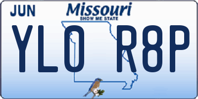 MO license plate YL0R8P