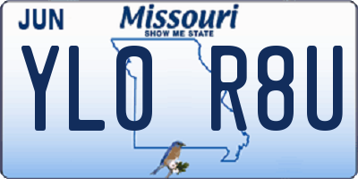 MO license plate YL0R8U