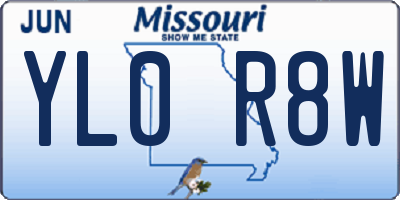 MO license plate YL0R8W