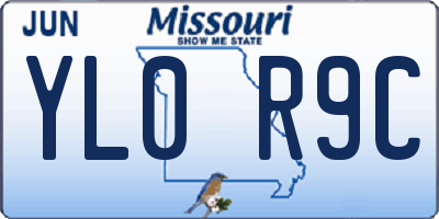 MO license plate YL0R9C