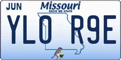 MO license plate YL0R9E